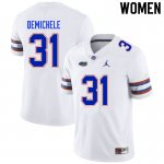 Women's Florida Gators #31 Chase DeMichele NCAA Nike White Authentic Stitched College Football Jersey GVH5762JR